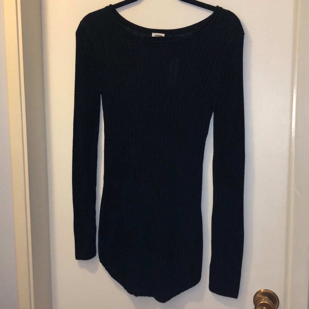 GARAGE | Black Semi-Fitted Sweater Tunic